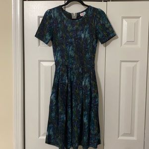 LuLaRoe Amelia peacock pattern dress